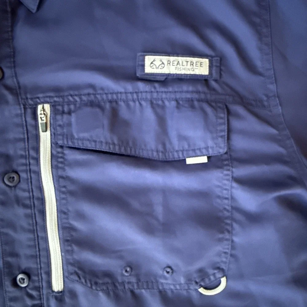 RealTree‎ Fishing Windbreaker Zip Jacket Size 2XL Patriot Blue Fly Fishing Blue